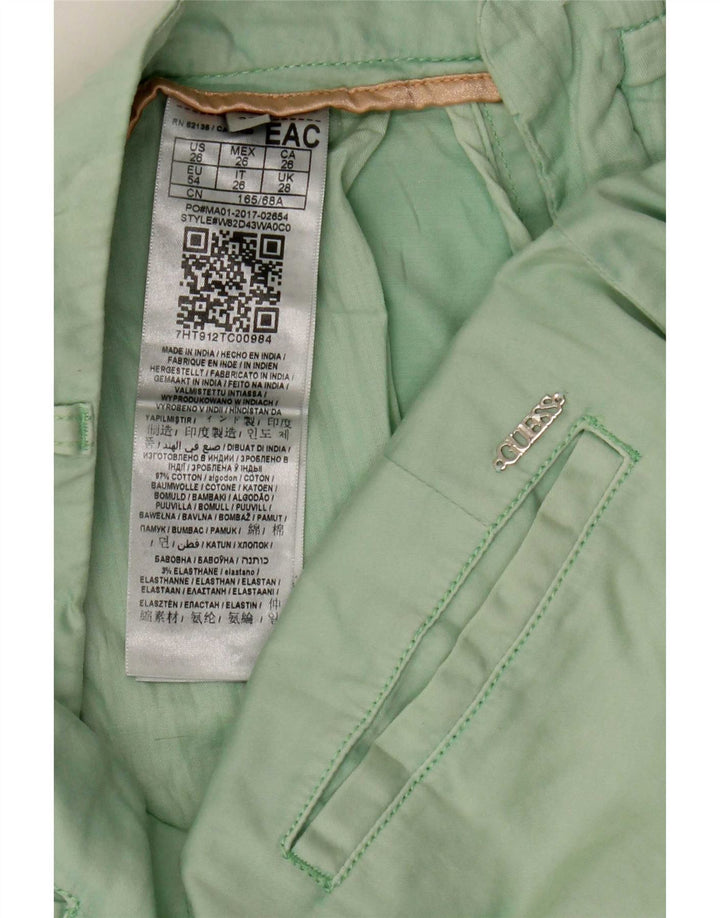 Pantalones Cortos Chinos Guess Mujer W28 Algodón Verde Medio