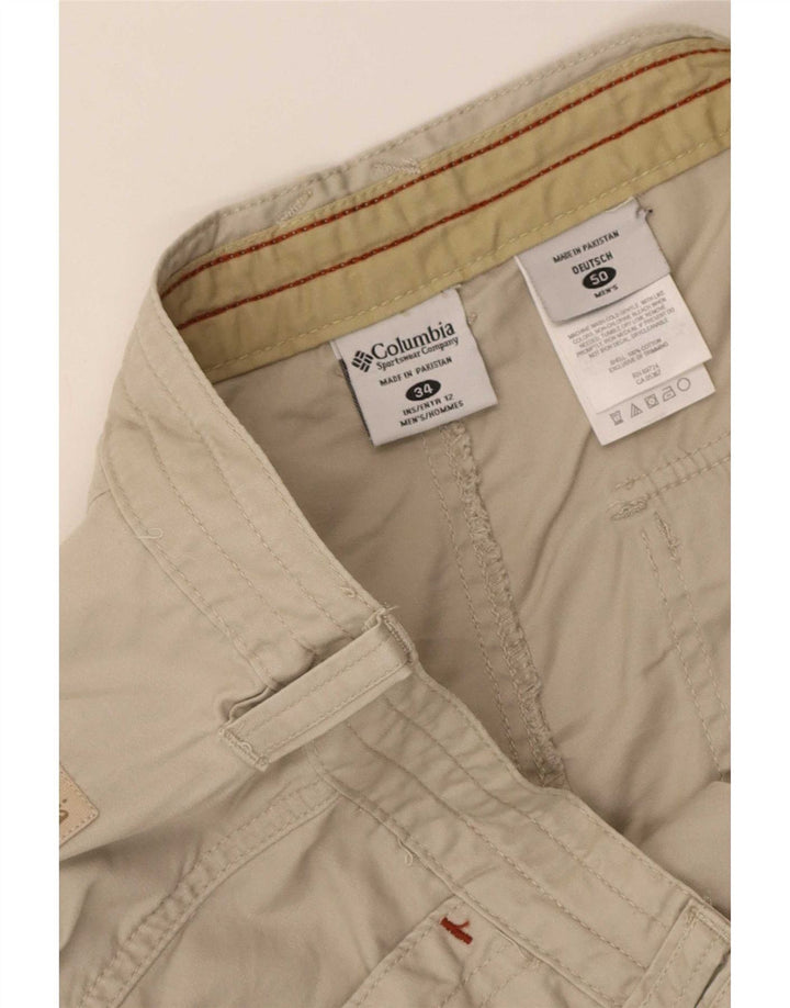 Columbia Pantalones cortos cargo para hombre W34 Algodón beige grande
