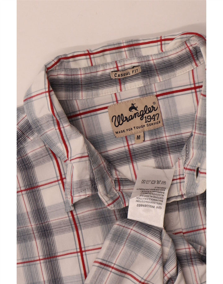 WRANGLER Camisa casual para hombre de algodón a cuadros blanco mediano