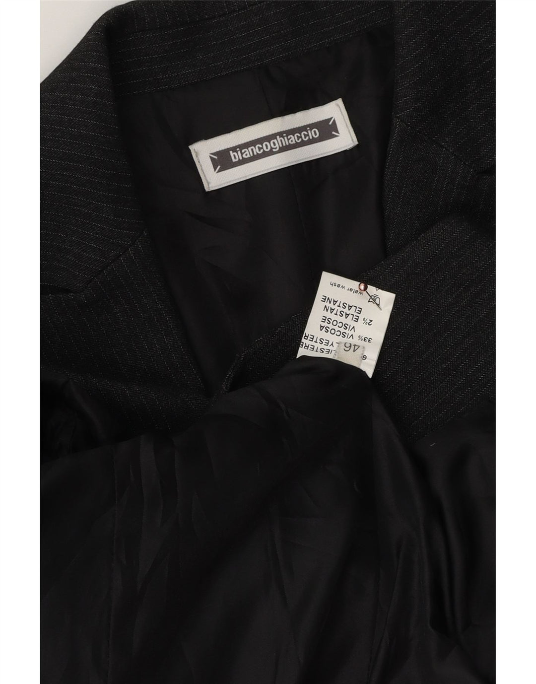 BIANCOGHIACCIO Chaqueta blazer de 1 botón para mujer IT 46 Grande gris a rayas