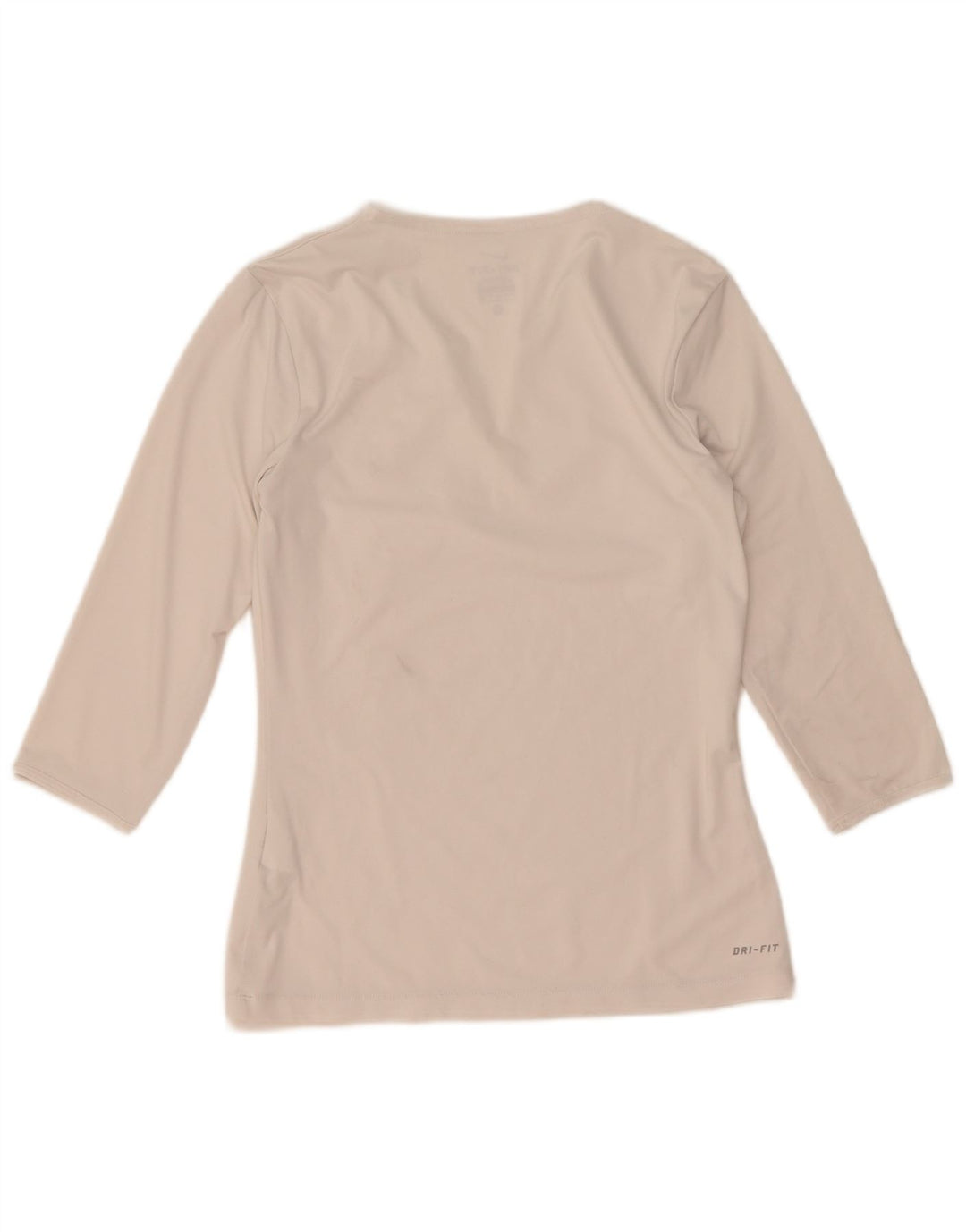 Nike Mujer Dri Fit Top Manga 3/4 UK 10 Pequeño Poliéster Blanco