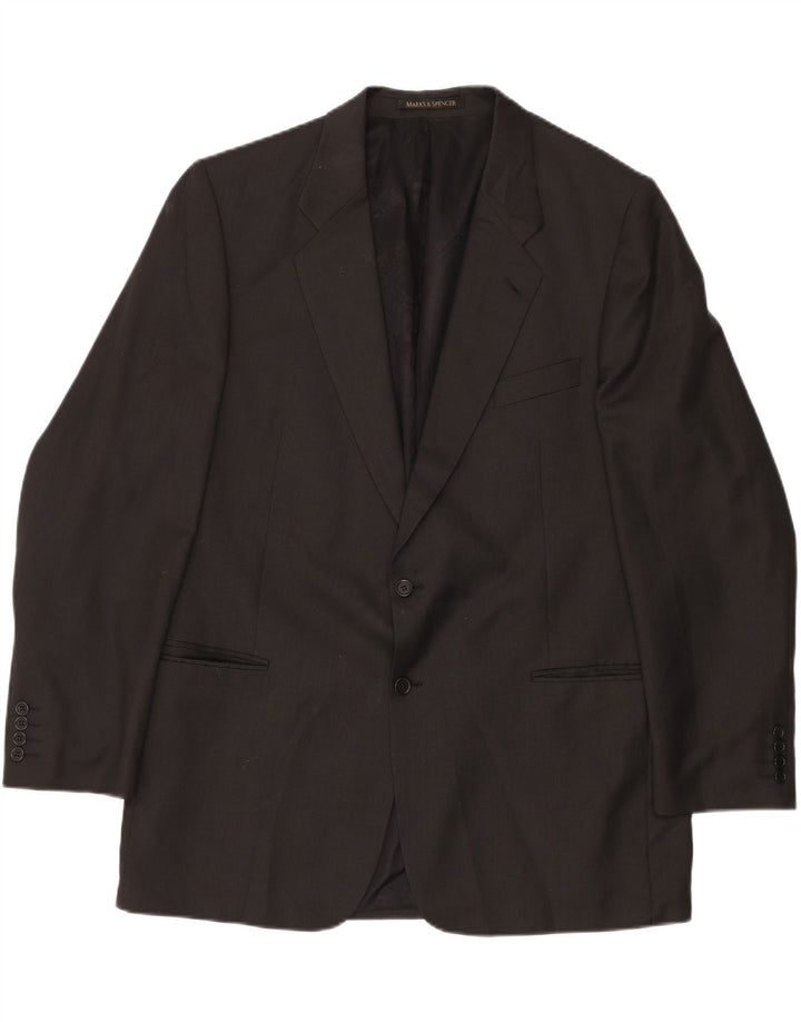Marks & Spencer Chaqueta Blazer Larga de 2 Botones para Hombre UK 46 XL Gris Lana Nueva