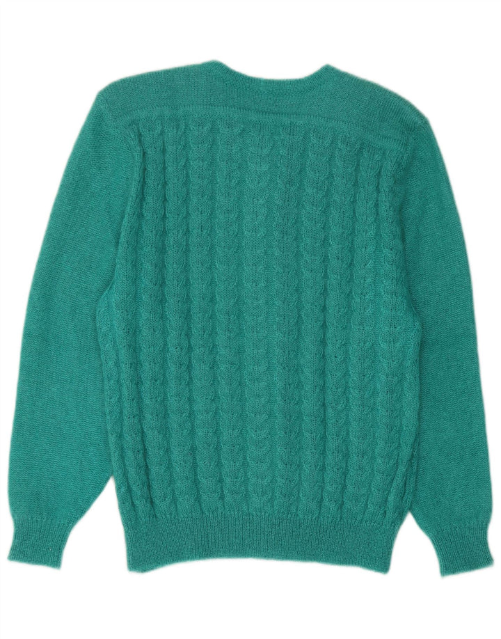 Vintage mujer Cardigan suéter IT 44 Mohair verde medio
