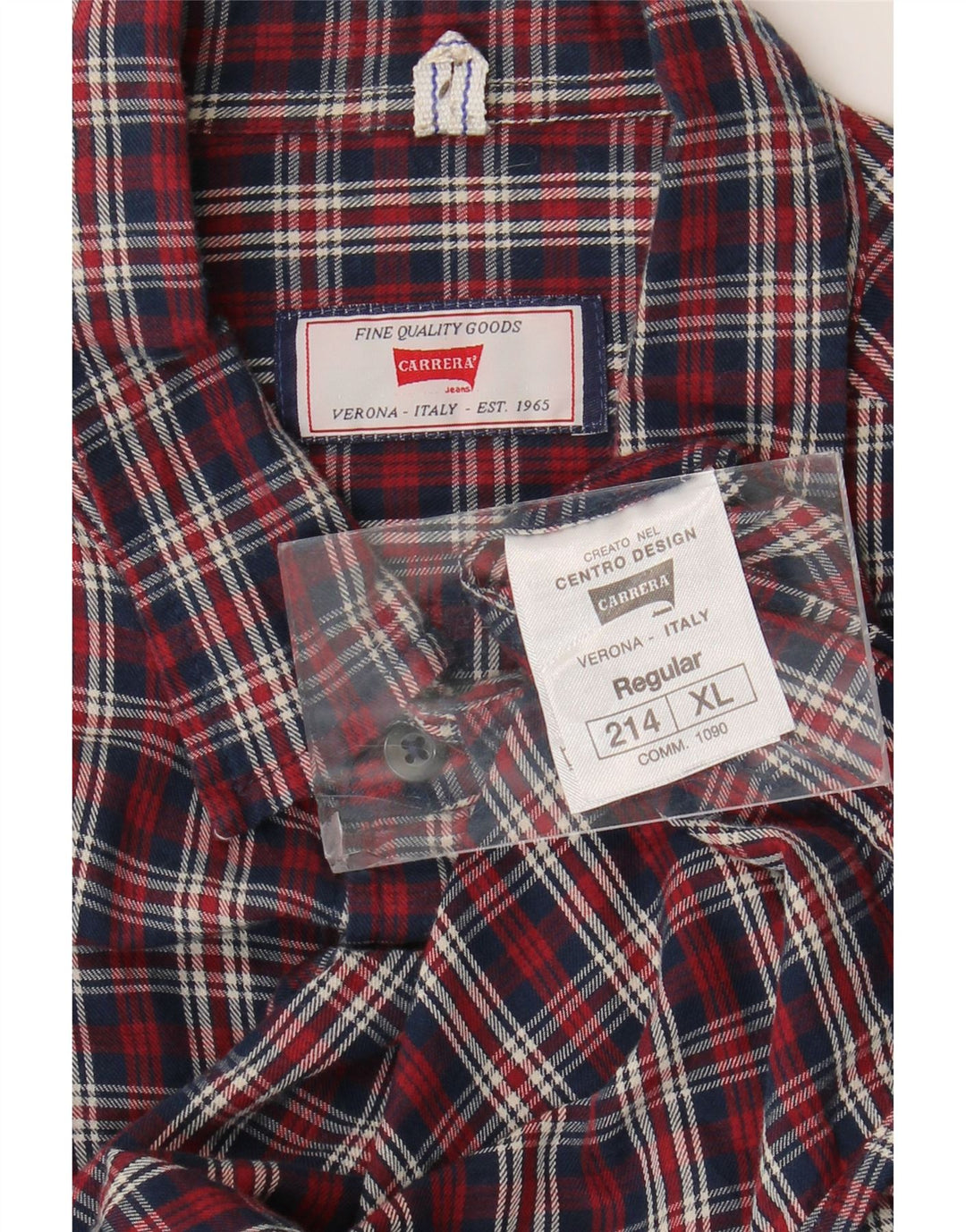 CARRERA Camisa de franela de corte regular para hombre XL Algodón a cuadros rojos