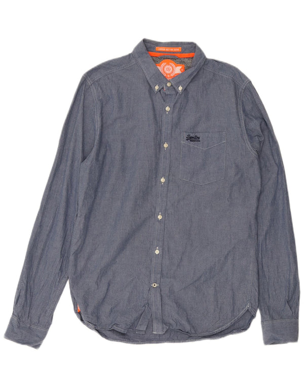 Camisa SUPERDRY Hombre Grande Azul Algodón