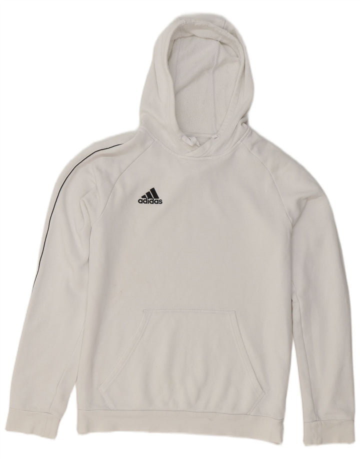 Adidas Hombre Sudadera Con Capucha Jumper Medio Blanco Algodón