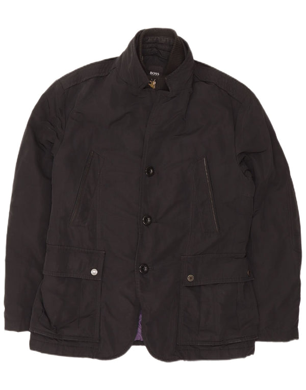 Hugo Boss Chaqueta utilitaria para hombre EU 50 Grande Poliéster negro