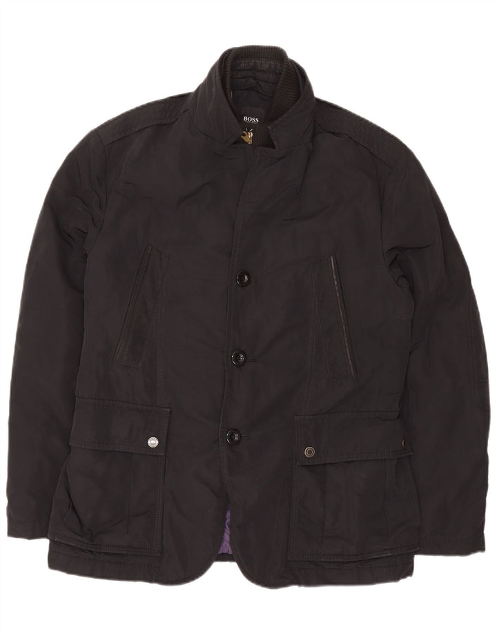 Hugo Boss Chaqueta utilitaria para hombre EU 50 Grande Poliéster negro