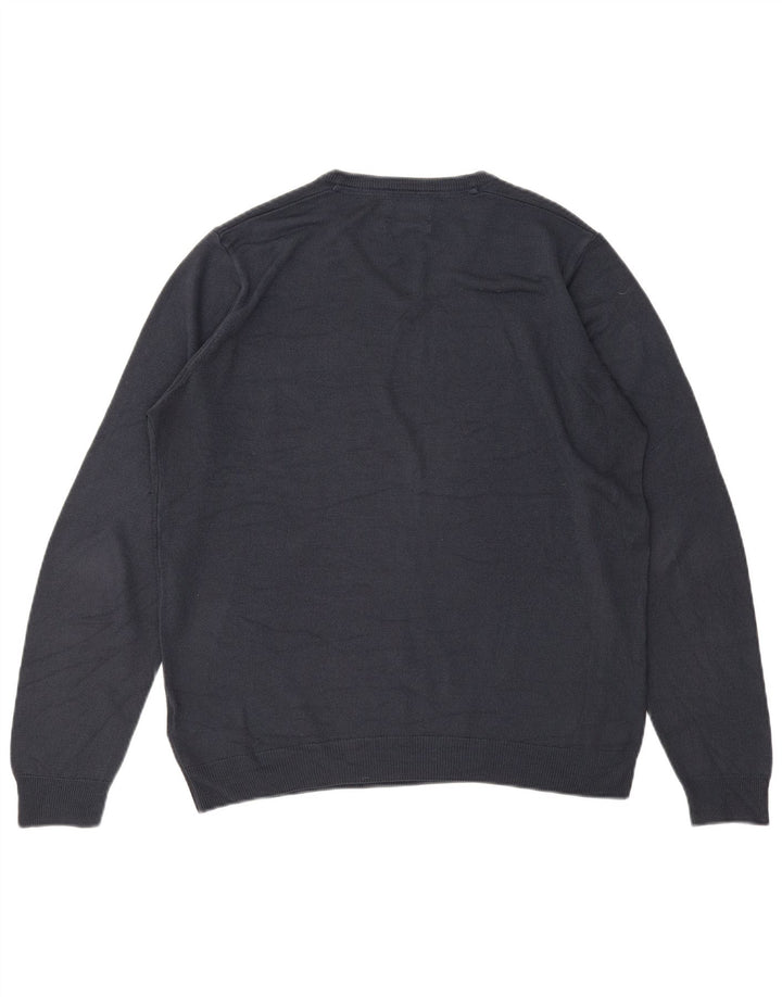 MARKS & SPENCER Suéter con cuello en V para hombre Acrílico azul marino grande