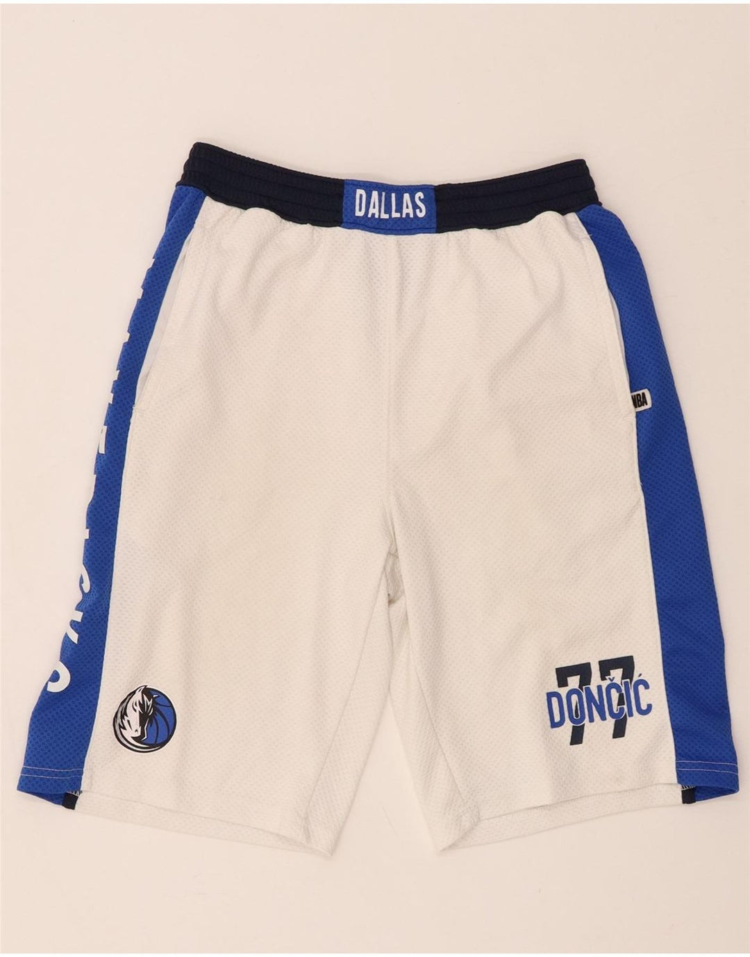 NBA Boys Dallas Mavericks Pantalones cortos deportivos 14-15 años Grande Blanco Colorblock