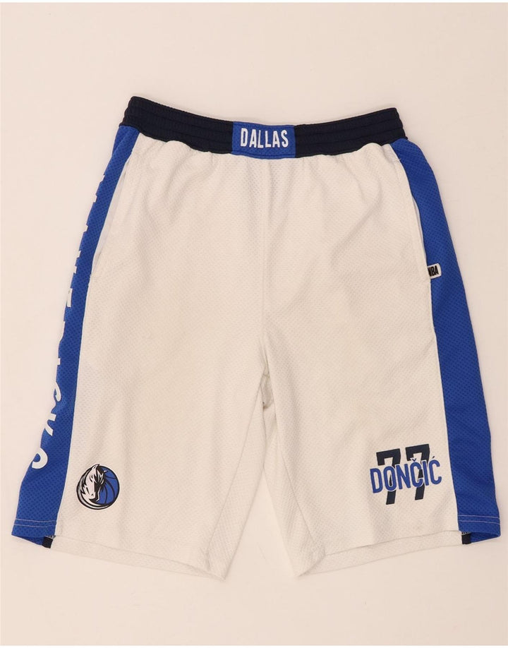 NBA Boys Dallas Mavericks Pantalones cortos deportivos 14-15 años Grande Blanco Colorblock