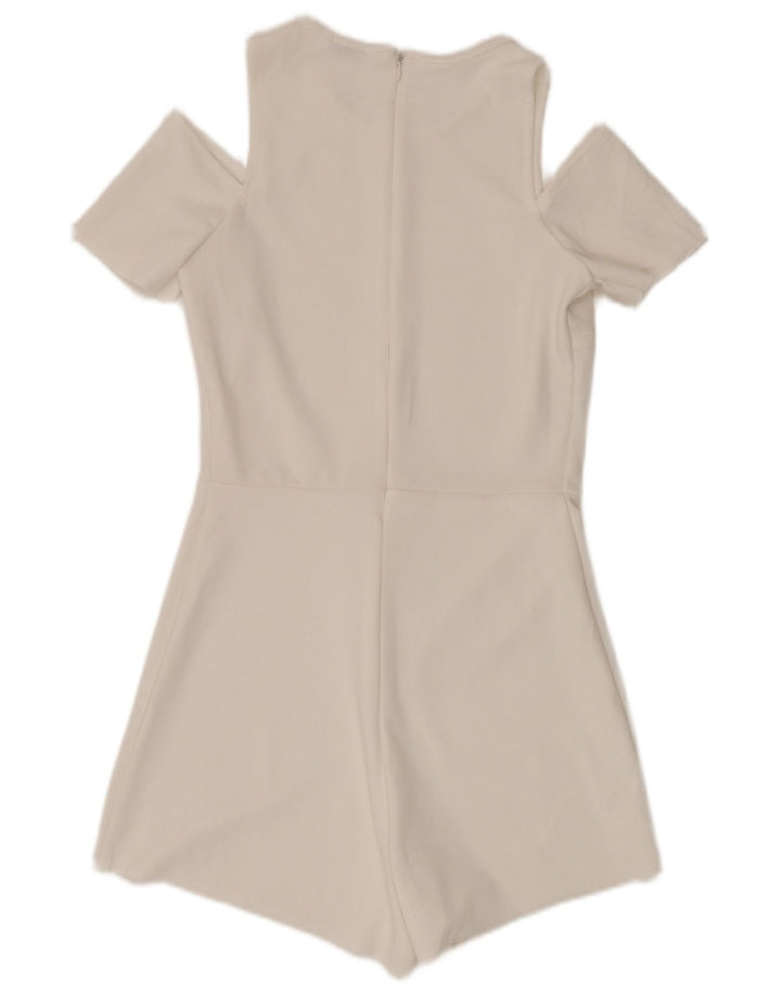 ZARA Mono corto de manga corta para mujer UK 8 Small W28 Blanco
