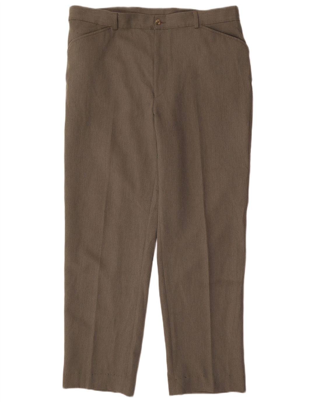 Farah Hombre Pantalones Casuales Rectos W38 L31 Poliéster Caqui
