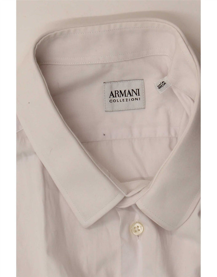 Armani Collezioni Camisa Hombre Talla 45 18 2XL Blanco