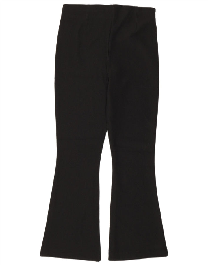 Zara Mujer Pantalón Casual Acampanado Mediano W28 L28 Poliéster Negro