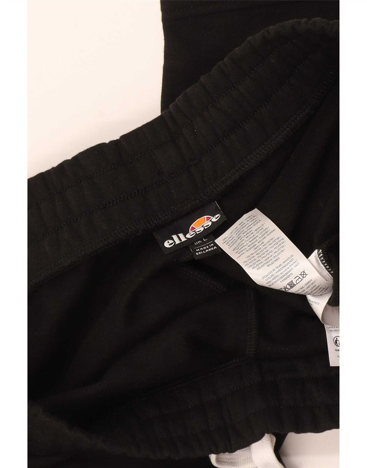 Ellesse - Pantalones cortos deportivos para hombre, talla grande, algodón negro