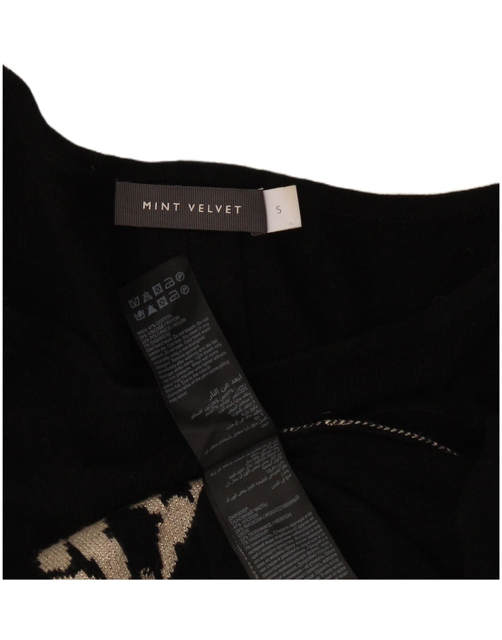 MINT VELVET Suéter tipo jersey con cuello barco y patrón abstracto para mujer UK 10 Small Bl