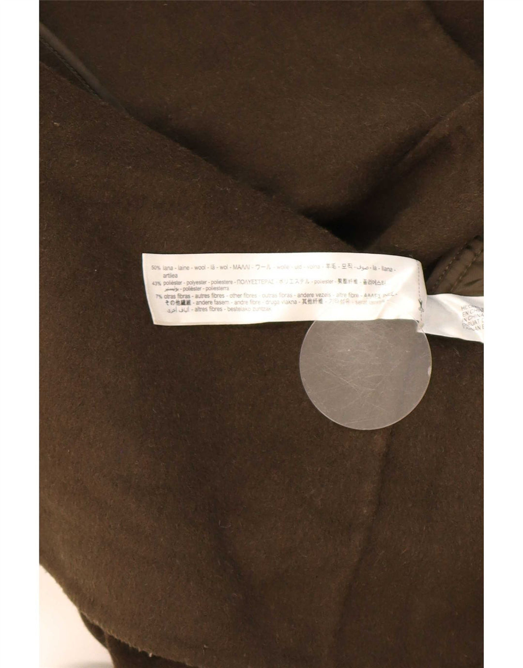 Zara Mujer Chaqueta Blazer Extragrande De Doble Botonadura UK 10 Small Lana Caqui