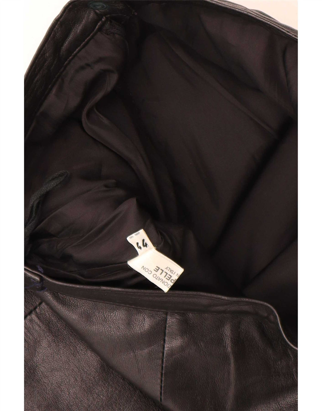 Falda de cuero vintage para mujer IT 44 Mediana W28 Negro