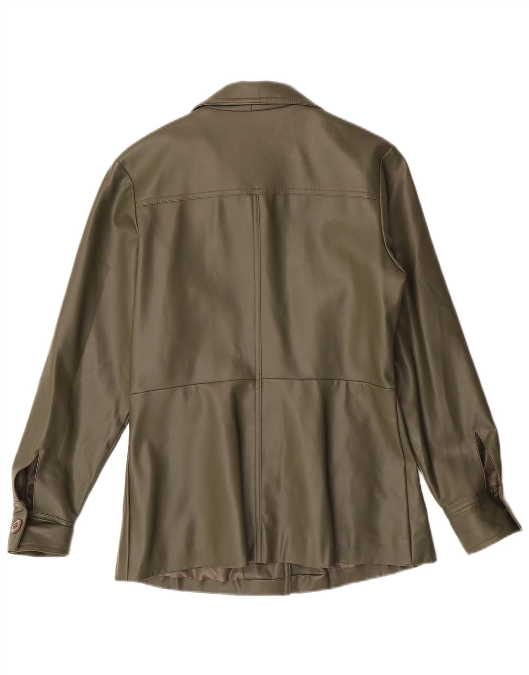 FISHBONE Chaqueta de piel sintética para mujer UK 10 Small Green Poliuretano
