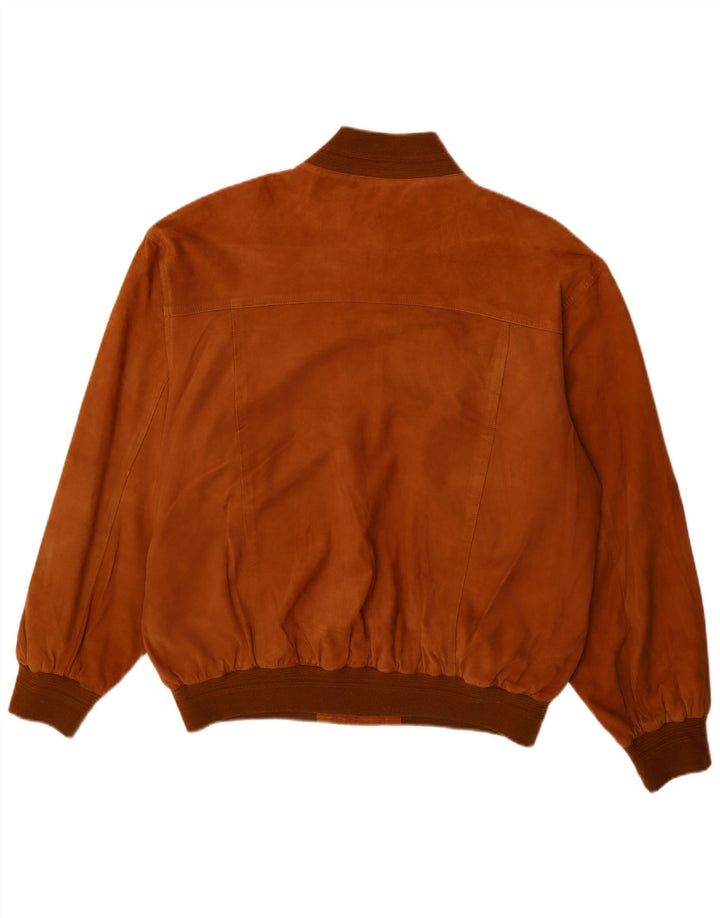 Vintage hombres ante bomber chaqueta IT 56 3XL cuero marrón