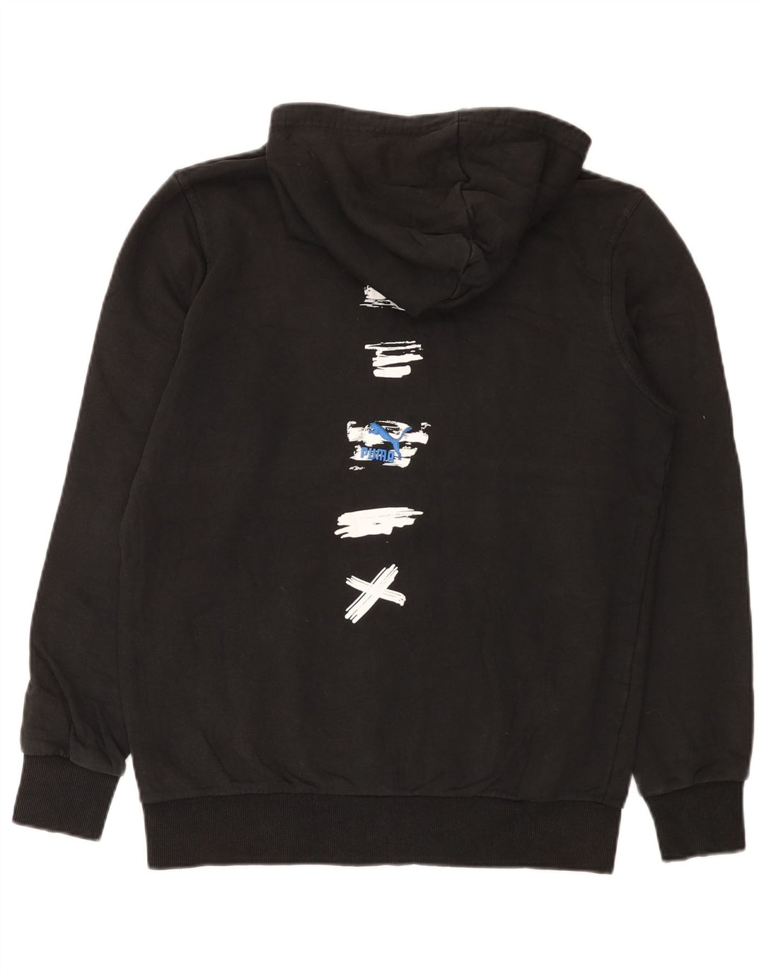 Puma Hombre Sudadera Con Capucha Gráfica Jersey De Algodón Negro Mediano