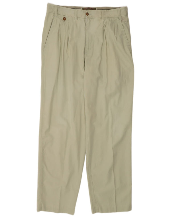 Vintage Hombres Pegged Chino Pantalones IT 48 Medio W32 L32 Algodón Caqui