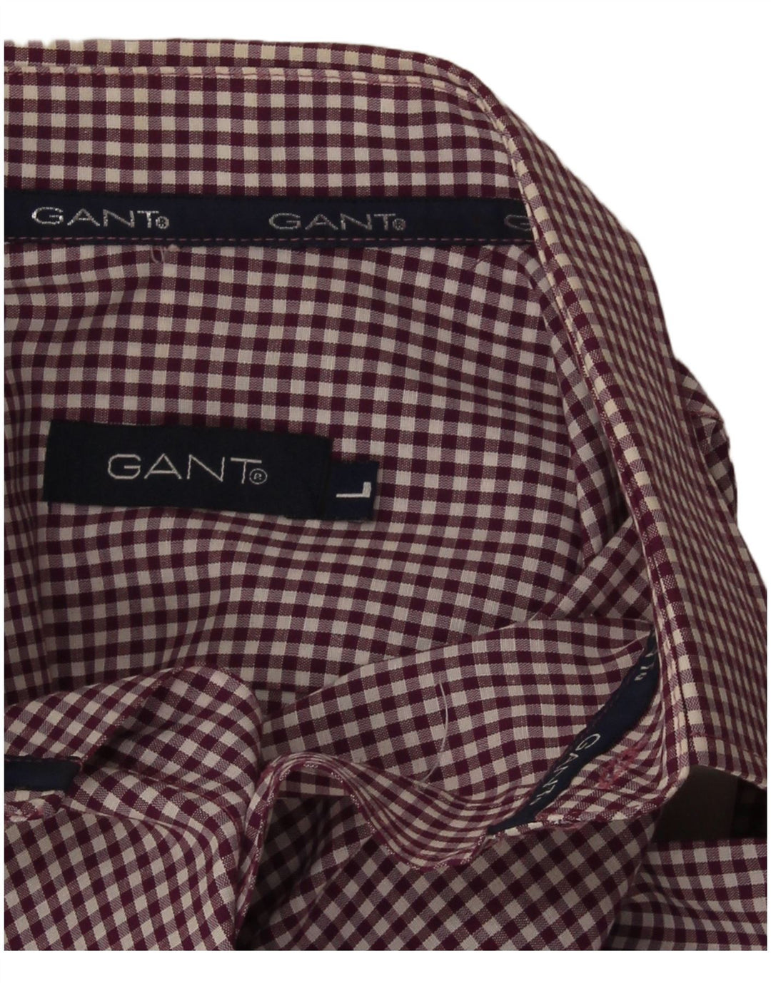 Camisa Gant Hombre Large Borgoña Gingham