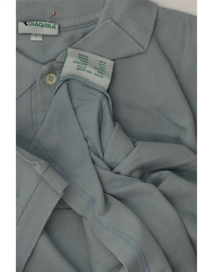 Diadora Polo Hombre Algodón Azul Grande