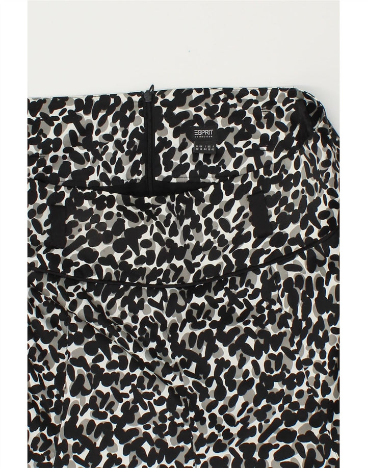 ESPRIT Womens Abstract Pattern A-Line Skirt UK 14 Large W34  Black Vintage Esprit and Second-Hand Esprit from Messina Hembry 