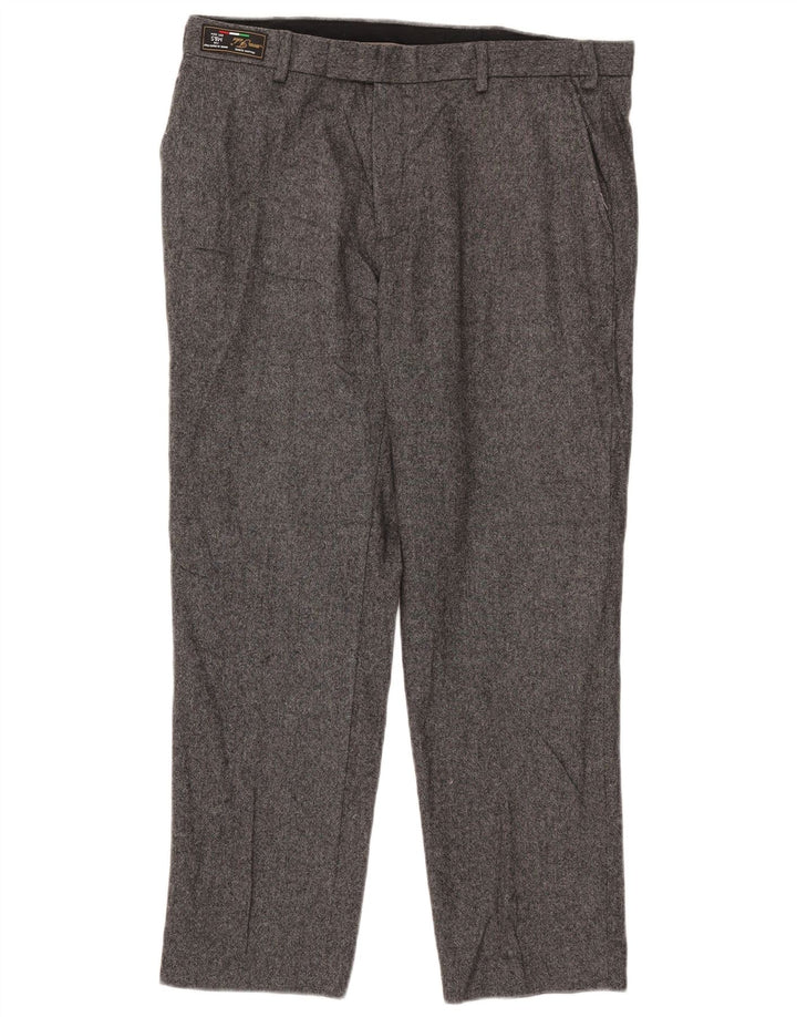 Marks & Spencer Pantalones de traje rectos a medida para hombre W36 L29 gris moteado