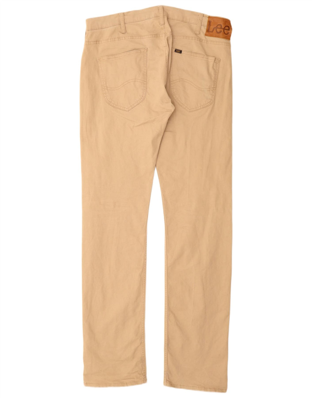 LEE Hombres Powell Pantalones Casuales Rectos W34 L36 Algodón Beige