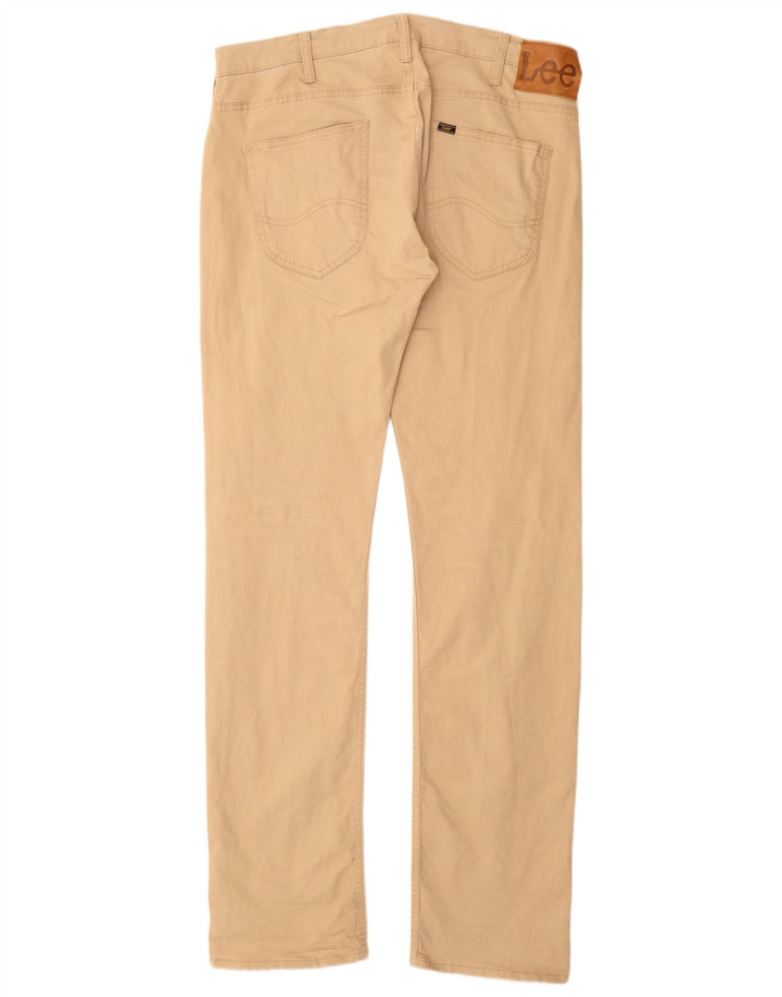 LEE Hombres Powell Pantalones Casuales Rectos W34 L36 Algodón Beige