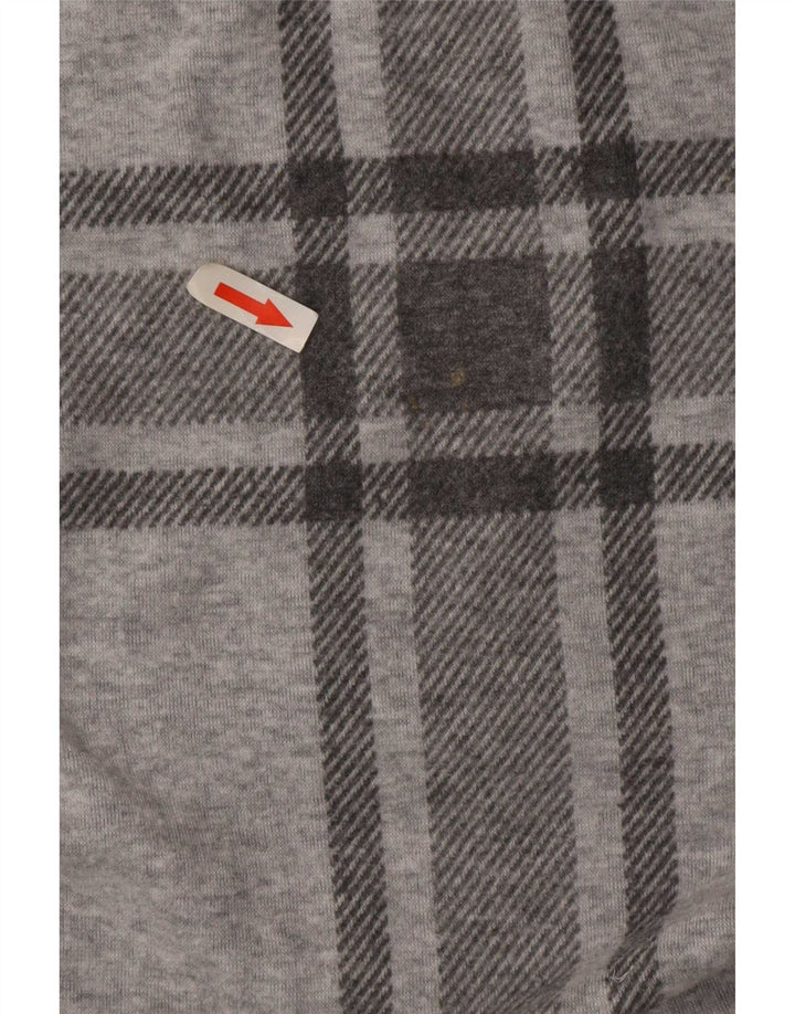 Marks & Spencer Top extragrande de manga larga para mujer UK 10 Small Grey Plaid