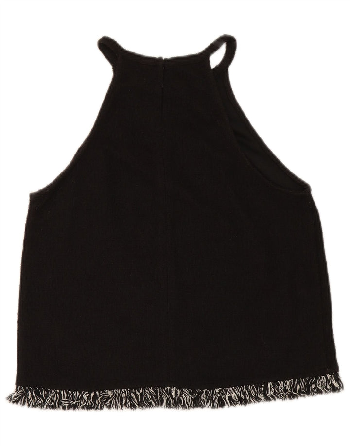 Zara Mujer Trafaluc Crop Halter Top UK 10 Small Negro