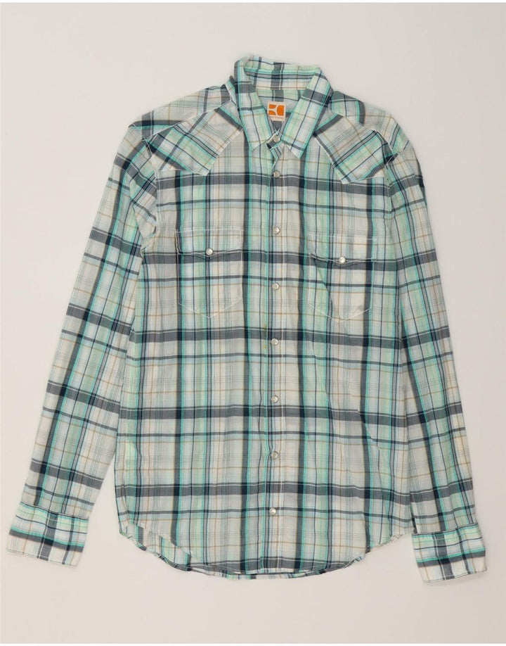 Camisa HUGO BOSS Hombre Algodón a cuadros azul medio