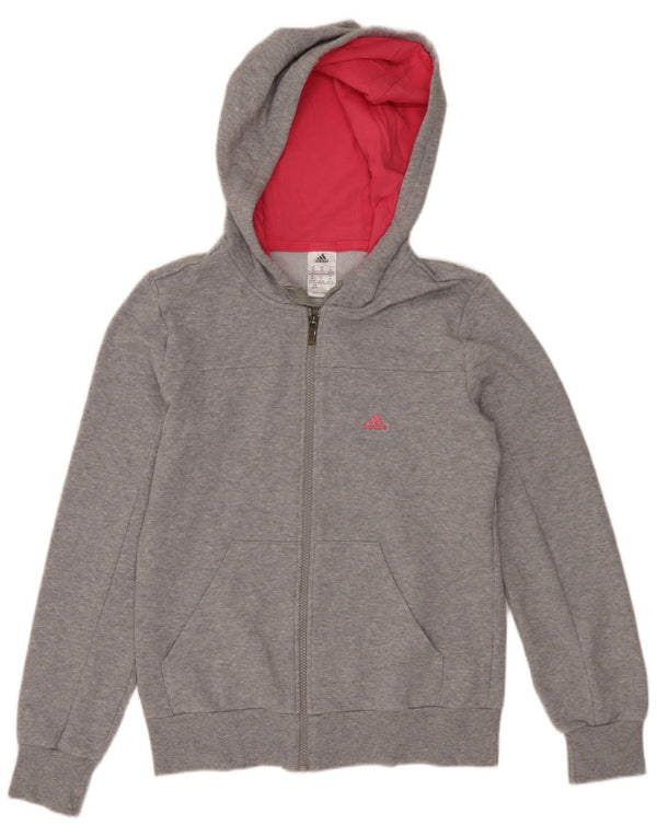 Adidas Climalite Zip Sudadera con capucha para mujer UK 4/6 XS Gris moteado de algodón