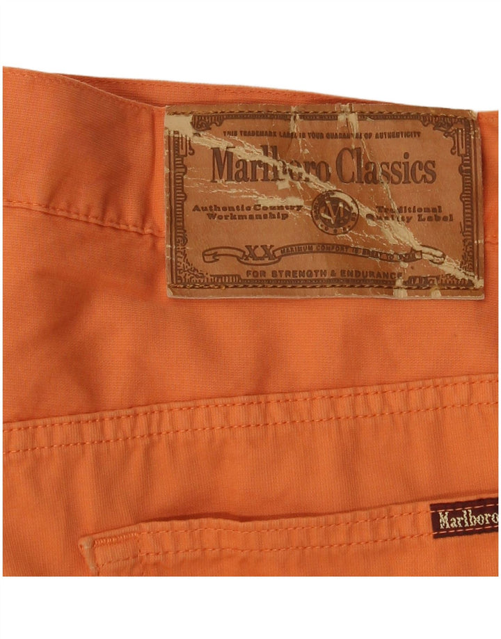 MARLBORO CLASSICS Pantalones casuales rectos para mujer W34 L34 Algodón naranja