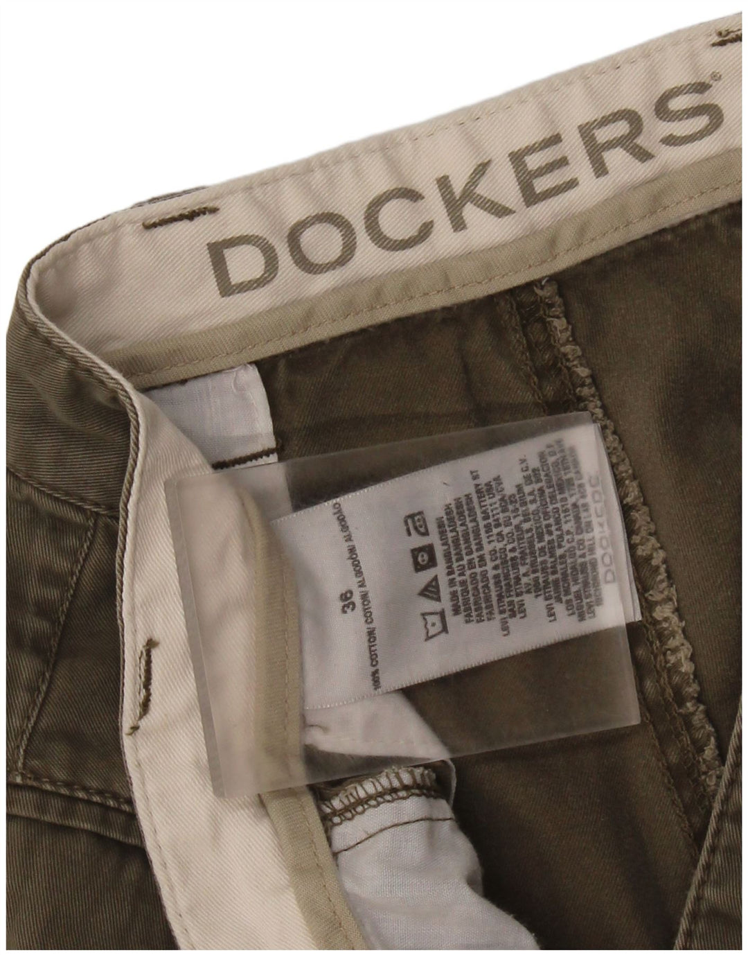 DOCKERS Pantalones cortos cargo para hombre W36 Algodón caqui grande