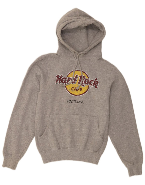 Hard Rock Cafe Pattaya Sudadera con capucha para mujer UK 10 Small Grey Flecked