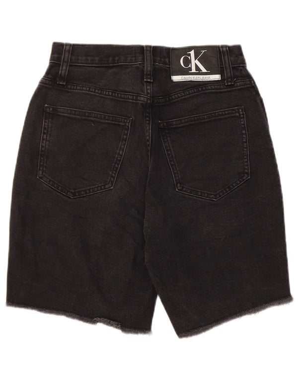 Calvin Klein Pantalones cortos de mezclilla de cintura alta para mujer Mom W25 XS Negro
