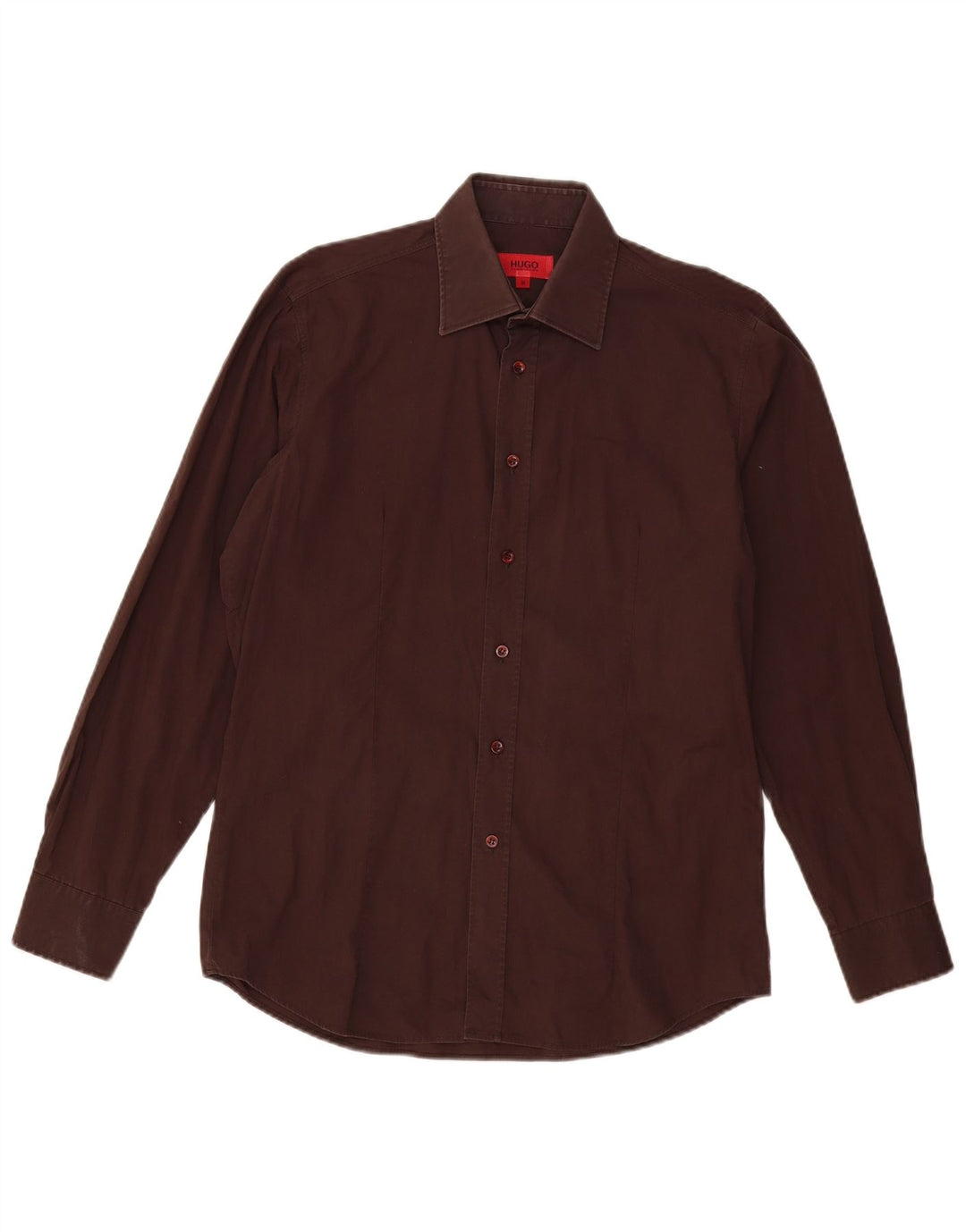 Camisa Hugo Boss Hombre Algodón Marrón Medio