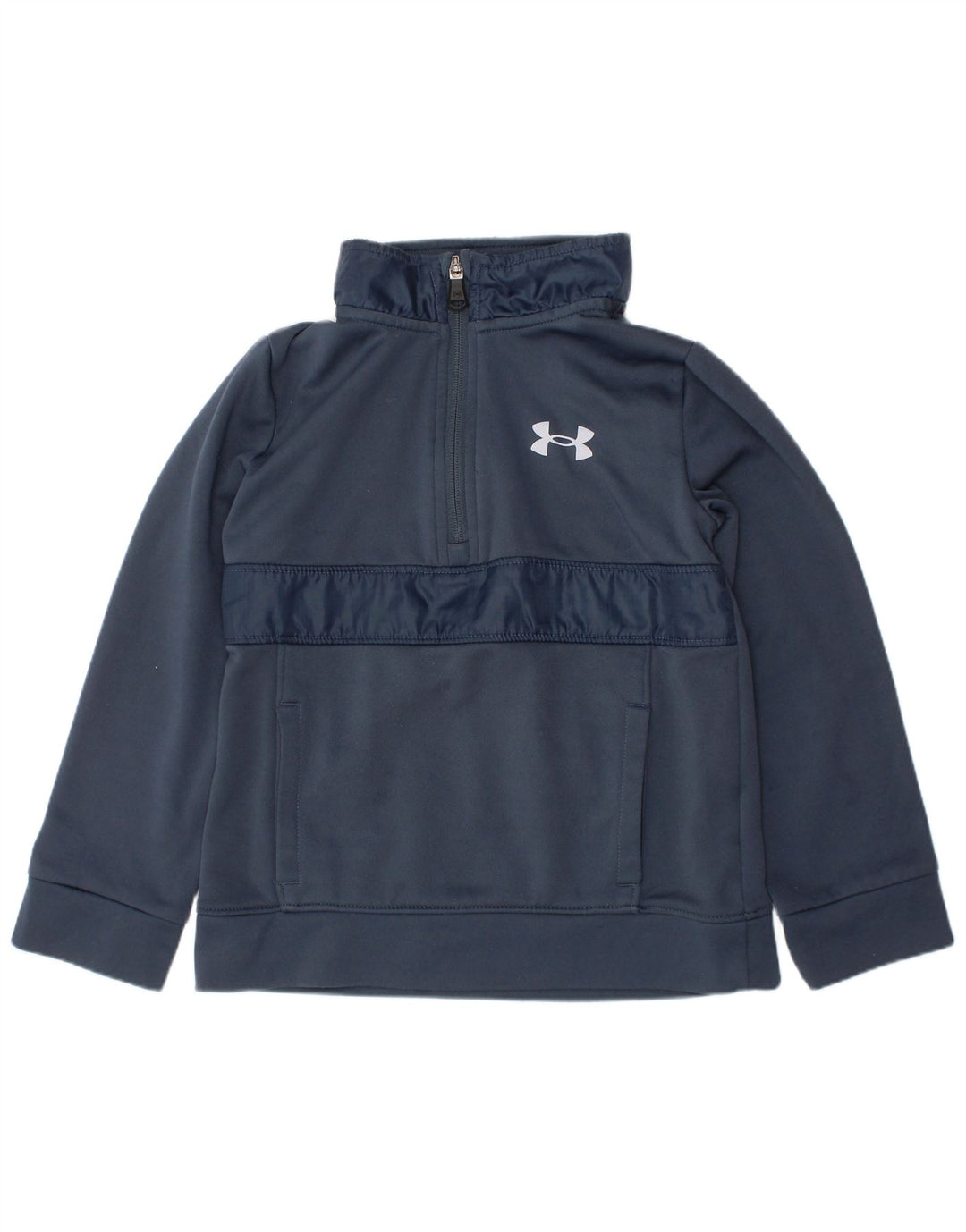 UNDER ARMOUR Sudadera con cuello y cremallera para niño 5-6 años Azul marino Poliéster
