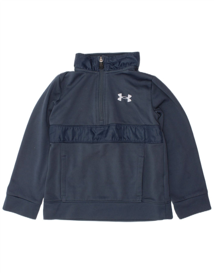 UNDER ARMOUR Sudadera con cuello y cremallera para niño 5-6 años Azul marino Poliéster