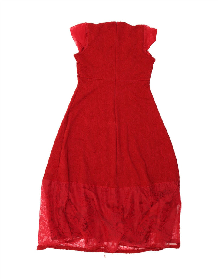 MARKS & SPENCER Womens A-Line Dress UK 16 Large  Red Paisley Polyester Vintage Marks & Spencer and Second-Hand Marks & Spencer from Messina Hembry 
