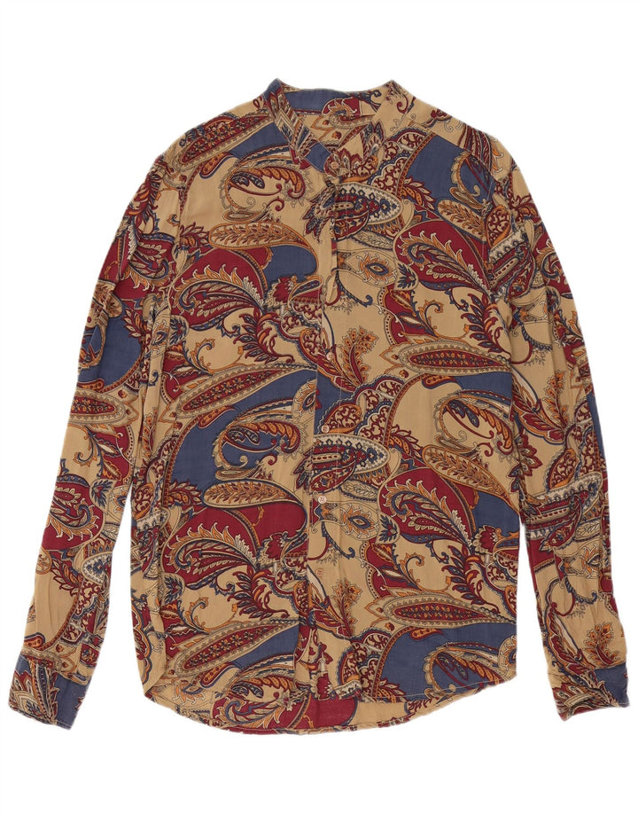 Camisa vintage para hombre Viscosa paisley mediana multicolor