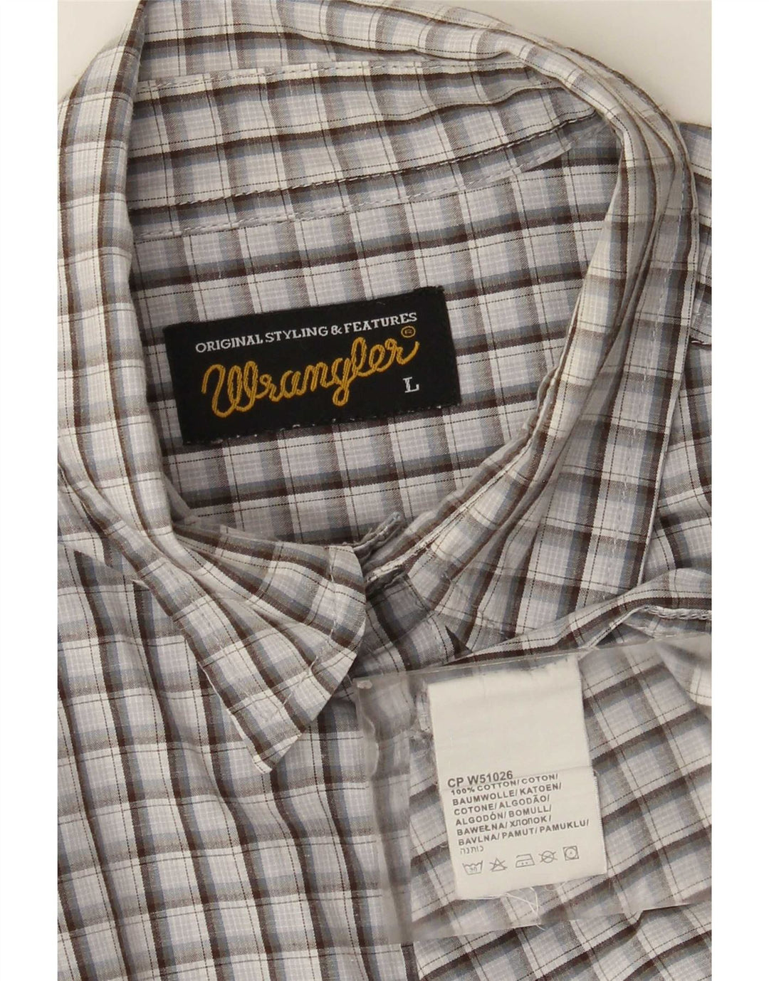 Camisa De Hombre Wrangler Large De Algodón Con Cuadros Multicolores