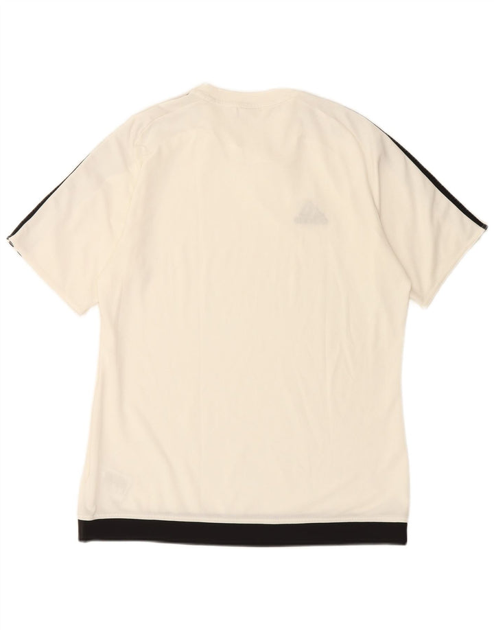 ADIDAS Hombre Climalite Camiseta Top Medio Blanco Colorblock Poliéster