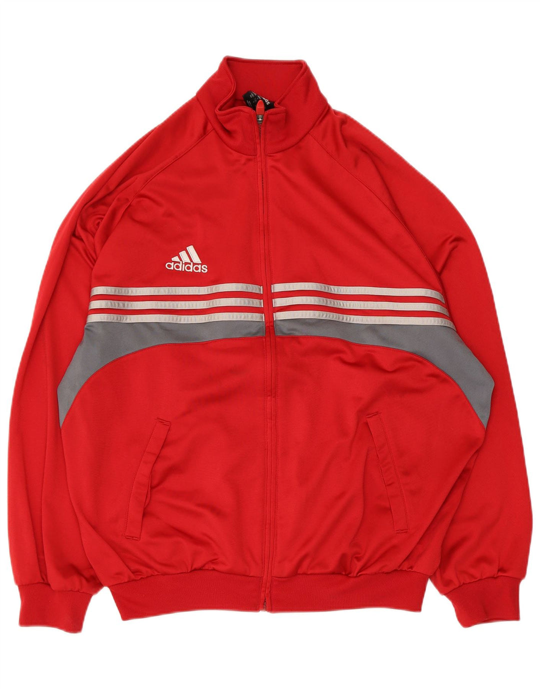 Adidas - Chaqueta de chándal para hombre, talla 44/46, poliéster color rojo grande