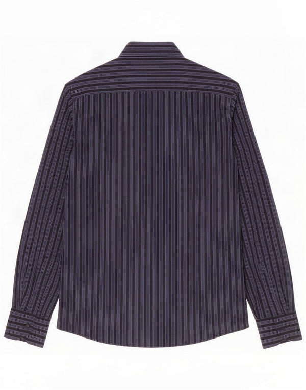 Valentino Camisa Inter Fit para hombre Talla 40 15 3/4 Mediana Azul marino Raya diplomática